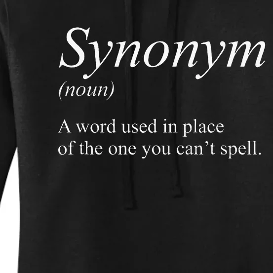 Funny Grammar Synonym Definition Word Used In Place Humor Women's Pullover Hoodie