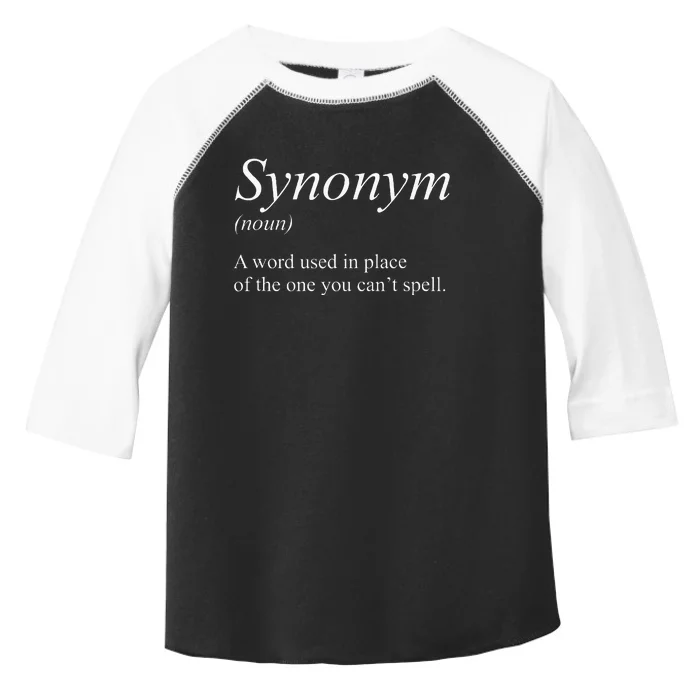 Funny Grammar Synonym Definition Word Used In Place Humor Toddler Fine Jersey T-Shirt