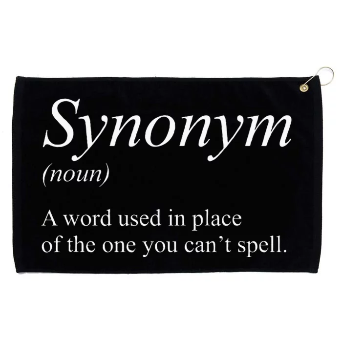 Funny Grammar Synonym Definition Word Used In Place Humor Grommeted Golf Towel