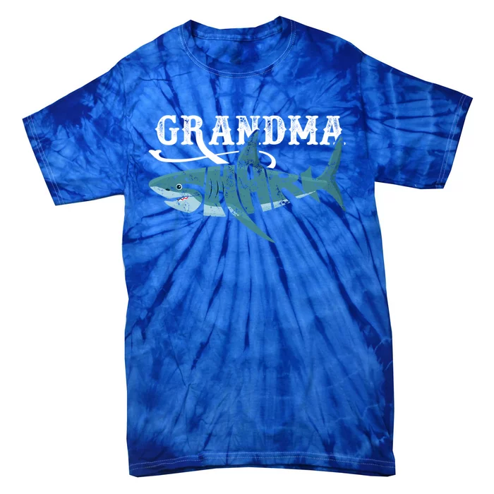 Funny Grandma Shark Family Matching Shark Lover Ocean Animal Gift Tie-Dye T-Shirt