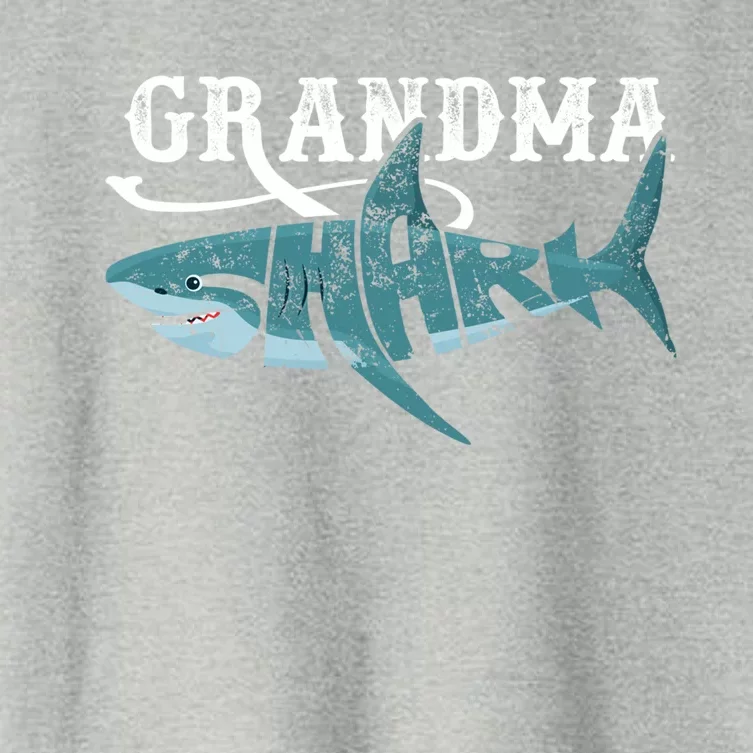 Funny Grandma Shark Family Matching Shark Lover Ocean Animal Gift Women's Crop Top Tee