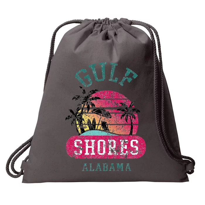 Fun Gulf Shores Vintage Distressed Alabama Beach Novelty Drawstring Bag