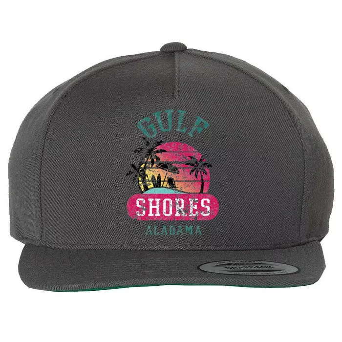 Fun Gulf Shores Vintage Distressed Alabama Beach Novelty Wool Snapback Cap