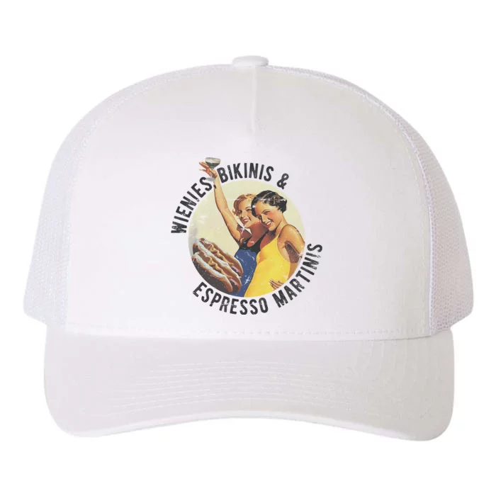 Fun Girl Summer Essentials Wienies Bikinis Espresso Martinis Yupoong Adult 5-Panel Trucker Hat