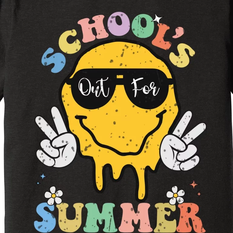 Funny Groovy Schools Out For Summer Graduation Teacher Premium T-Shirt