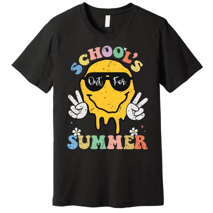 Funny Groovy Schools Out For Summer Graduation Teacher Premium T-Shirt