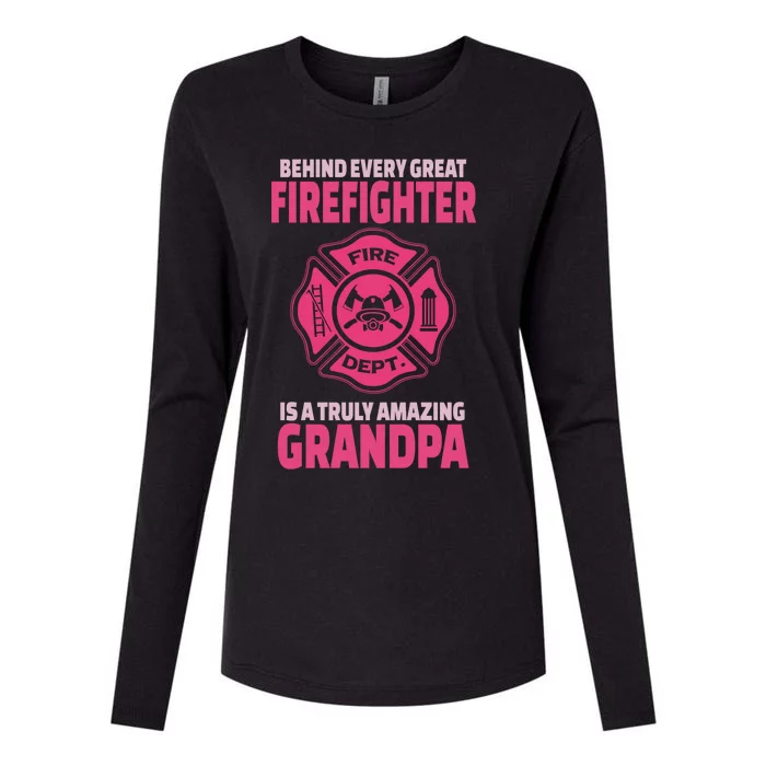 Firefighter Grandpa Support Of Granddaughter Grandson Gift Womens Cotton Relaxed Long Sleeve T-Shirt