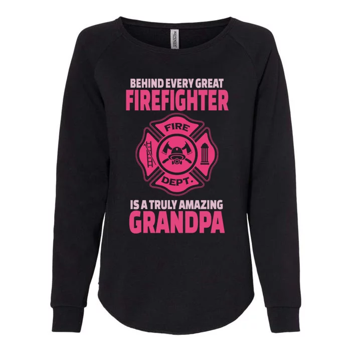 Firefighter Grandpa Support Of Granddaughter Grandson Gift Womens California Wash Sweatshirt