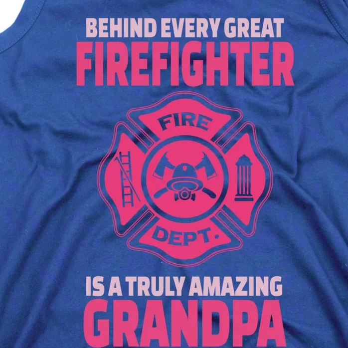 Firefighter Grandpa Support Of Granddaughter Grandson Gift Tank Top