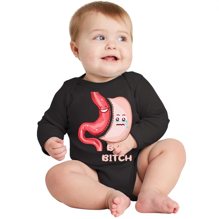 Funny Gastric Sleeve Bariatric Vsg Surgery Gastric Awareness Baby Long Sleeve Bodysuit