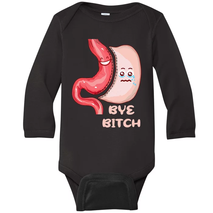 Funny Gastric Sleeve Bariatric Vsg Surgery Gastric Awareness Baby Long Sleeve Bodysuit