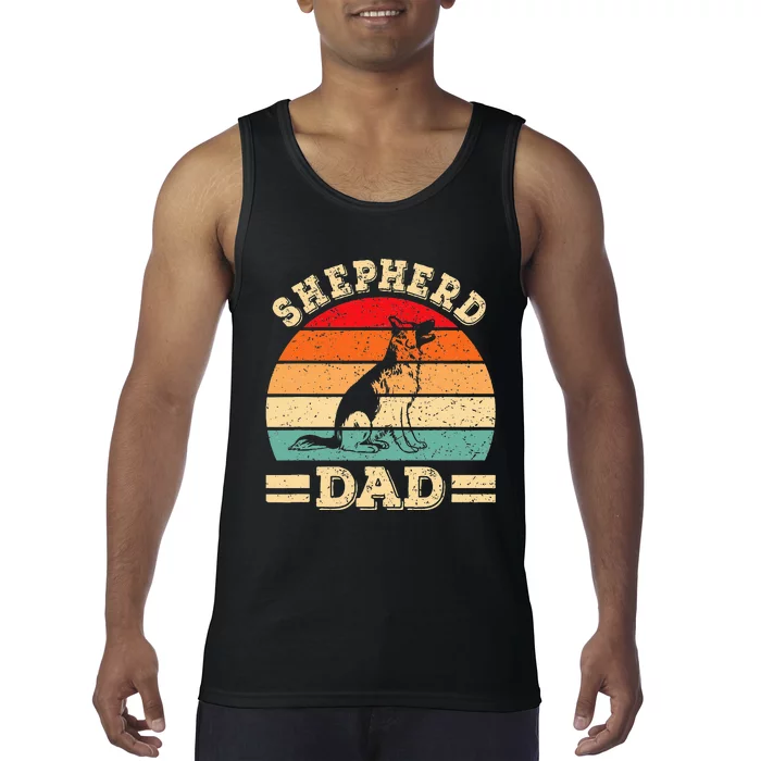 Funny German Shepherd Dad Print Dog Vintage Retro Tank Top