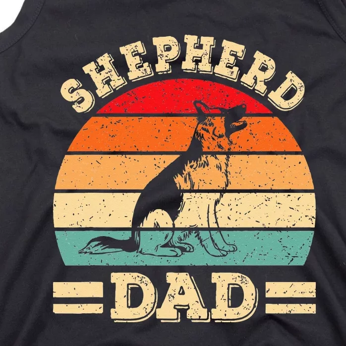 Funny German Shepherd Dad Print Dog Vintage Retro Tank Top