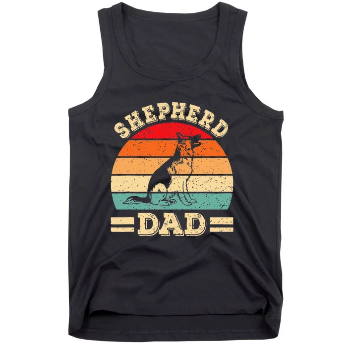 Funny German Shepherd Dad Print Dog Vintage Retro Tank Top