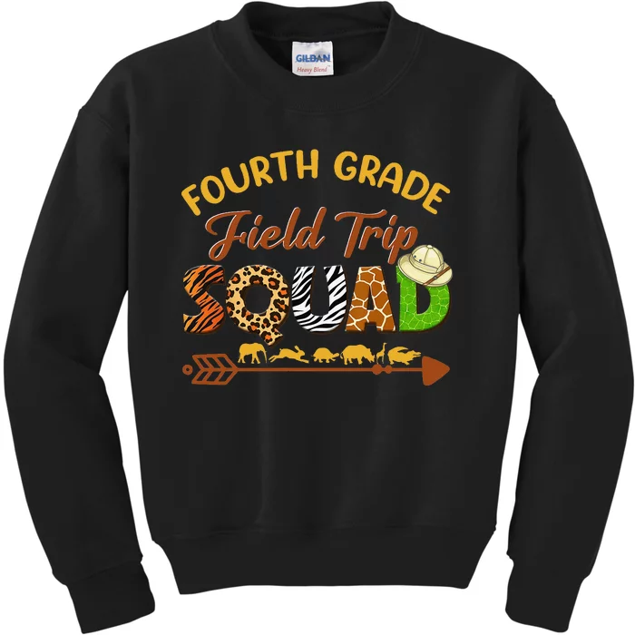 Fourth Grade Students School Zoo Field Trip Squad Matching Kids Sweatshirt