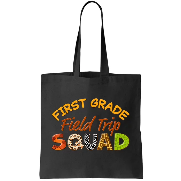 First Grade Students School Zoo Field Trip Squad Matching Tote Bag