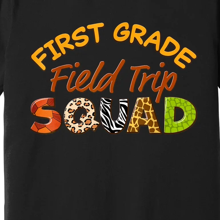 First Grade Students School Zoo Field Trip Squad Matching Premium T-Shirt