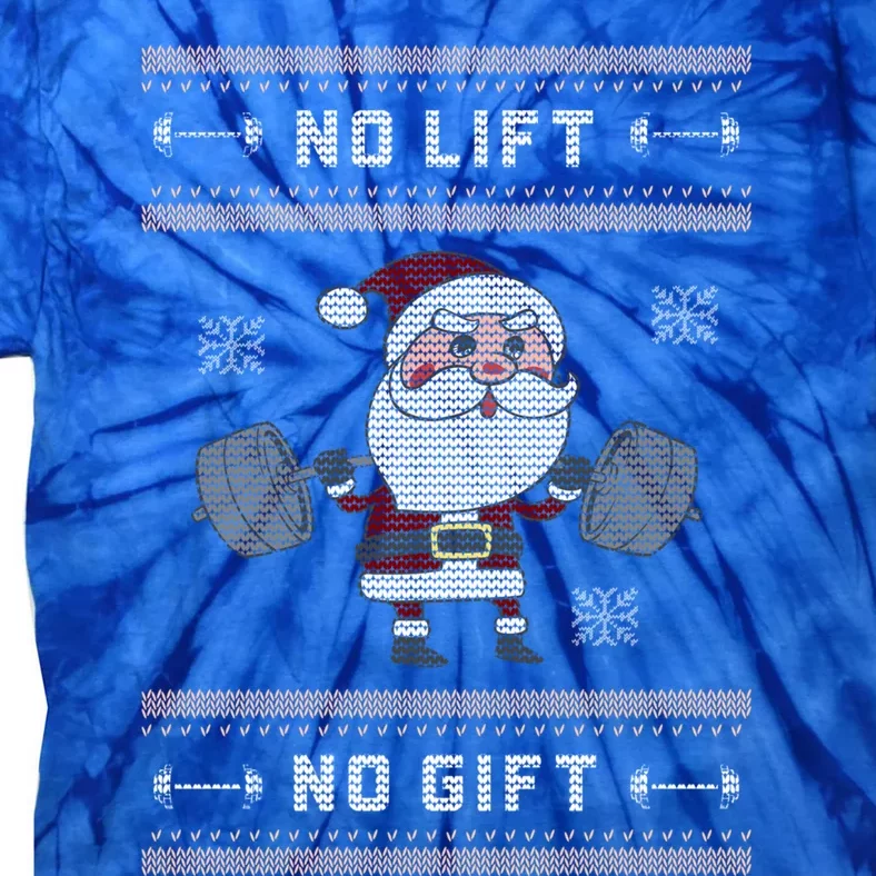 Funny Gym Santa Lifting Weight Ugly Christmas Sweater Gift Tie-Dye T-Shirt