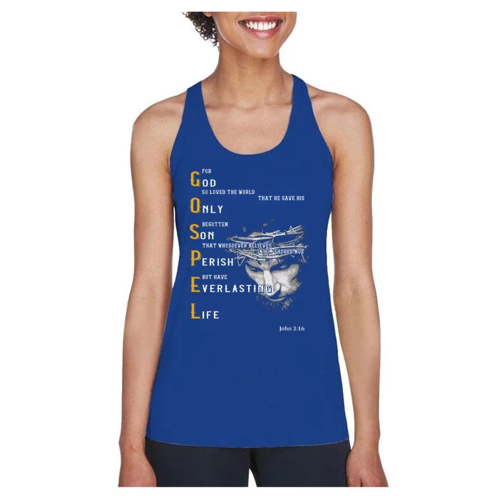 For God So Loved The World Love Jesus Christian Women's Racerback Tank