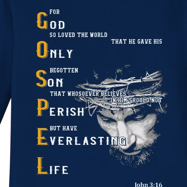 For God So Loved The World Love Jesus Christian Baby Long Sleeve Bodysuit