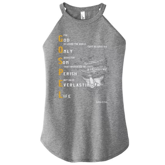 For God So Loved The World Love Jesus Christian Women’s Perfect Tri Rocker Tank