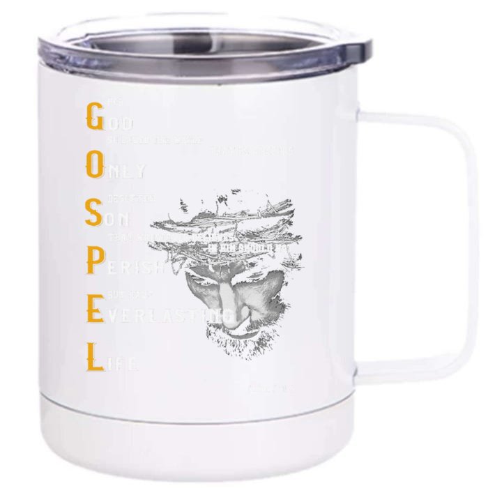 For God So Loved The World Love Jesus Christian Front & Back 12oz Stainless Steel Tumbler Cup