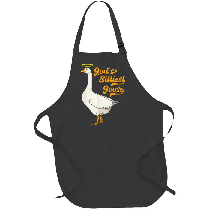 Funny GodS Silliest Goose Funny Full-Length Apron With Pocket