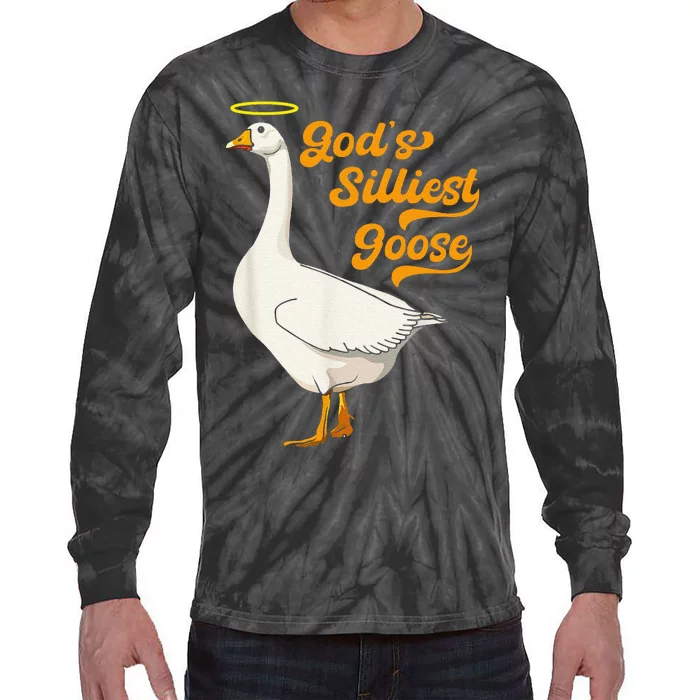 Funny GodS Silliest Goose Funny Tie-Dye Long Sleeve Shirt