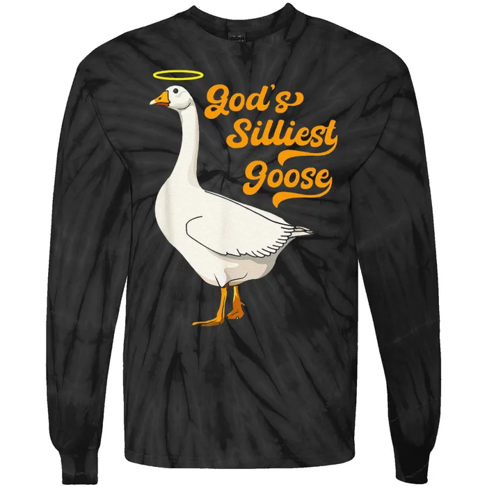 Funny GodS Silliest Goose Funny Tie-Dye Long Sleeve Shirt