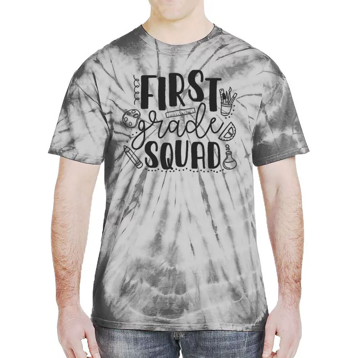 First Grade Squad Teacher Tie-Dye T-Shirt