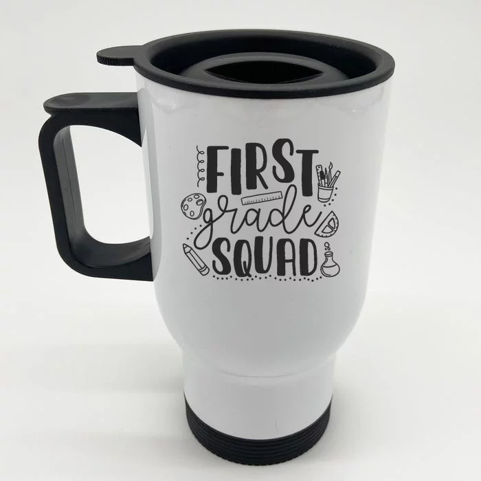 First Grade Squad Teacher Front & Back Stainless Steel Travel Mug