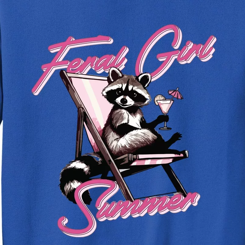 Feral Girl Summer Raccoon Tall Sweatshirt