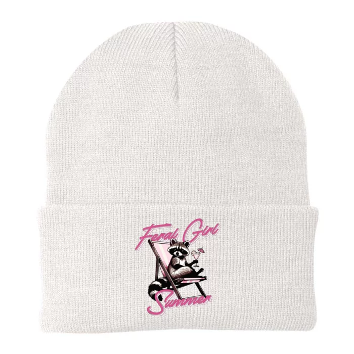 Feral Girl Summer Raccoon Knit Cap Winter Beanie