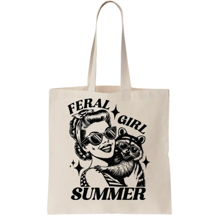 Feral Girl Summer Funny Feral Girl Summer Tote Bag