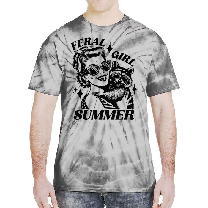 Feral Girl Summer Funny Feral Girl Summer Tie-Dye T-Shirt