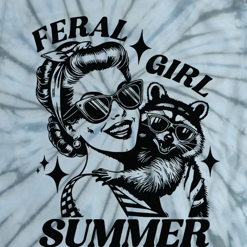 Feral Girl Summer Funny Feral Girl Summer Tie-Dye T-Shirt