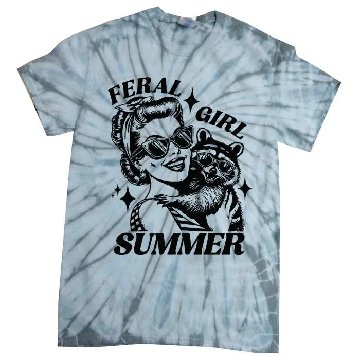 Feral Girl Summer Funny Feral Girl Summer Tie-Dye T-Shirt