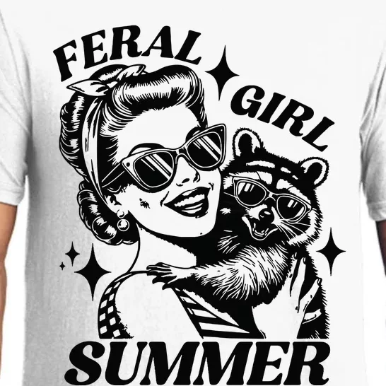 Feral Girl Summer Funny Feral Girl Summer Pajama Set