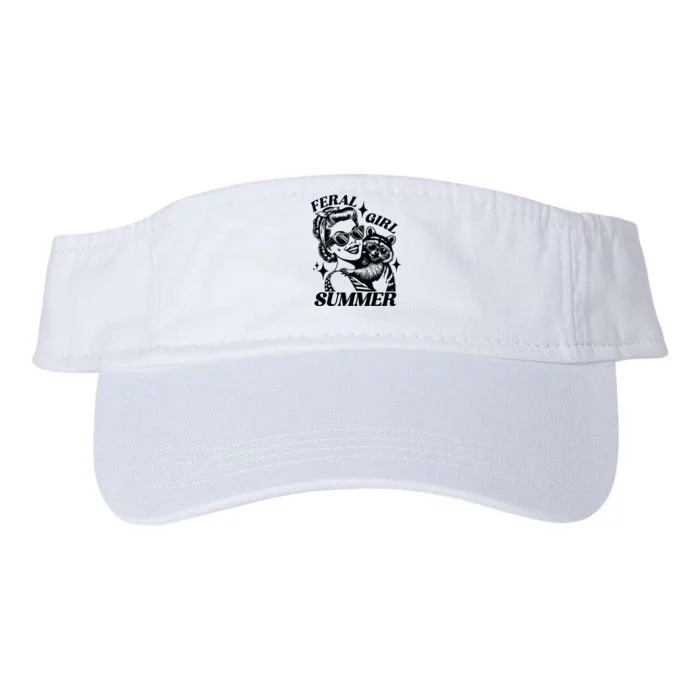 Feral Girl Summer Funny Feral Girl Summer Valucap Bio-Washed Visor