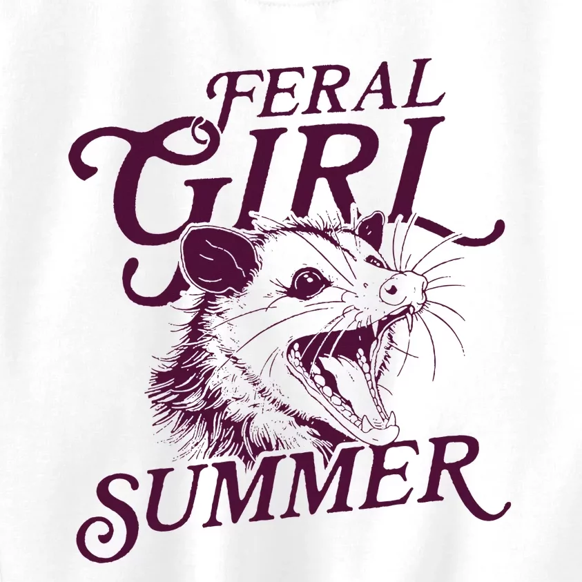 Feral Girl Summer Opossum Kids Sweatshirt