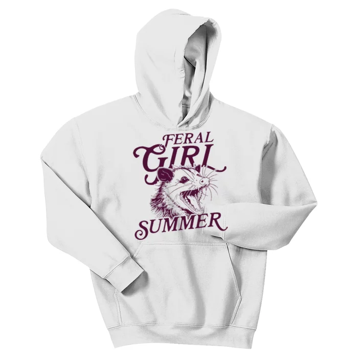 Feral Girl Summer Opossum Kids Hoodie