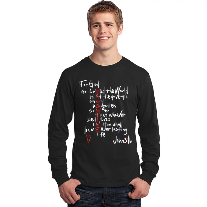 For God So Loved The World Jesus Is My Valentine Long Sleeve Shirt