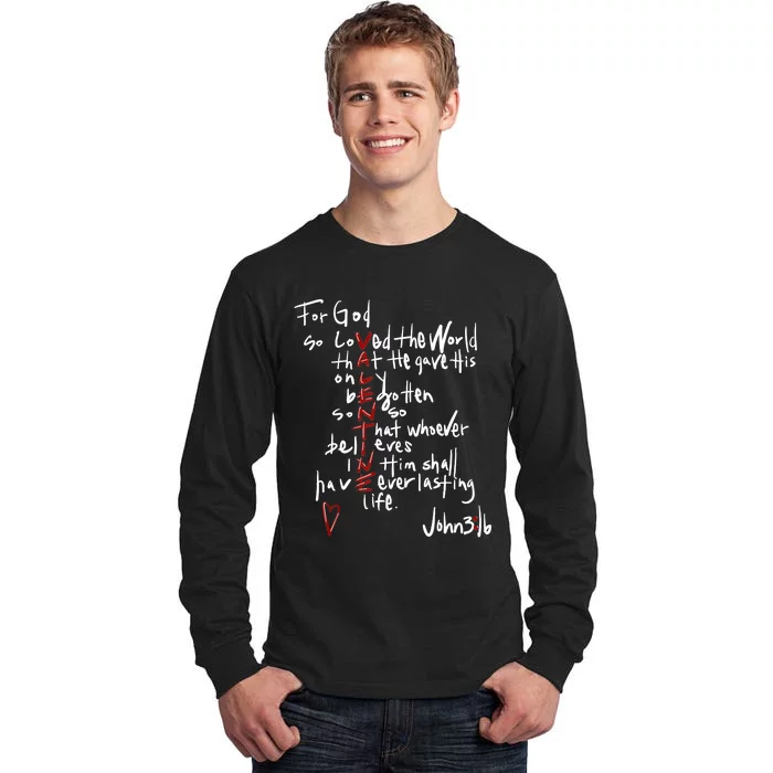 For God So Loved The World Jesus Is My Valentine Tall Long Sleeve T-Shirt