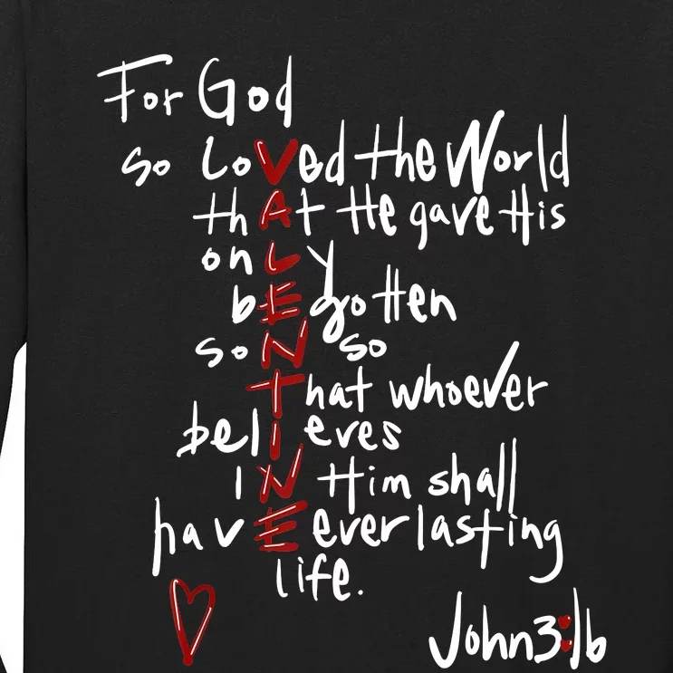 For God So Loved The World Jesus Is My Valentine Tall Long Sleeve T-Shirt