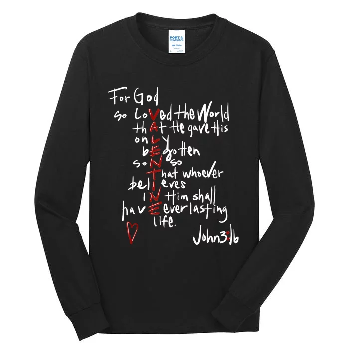 For God So Loved The World Jesus Is My Valentine Tall Long Sleeve T-Shirt