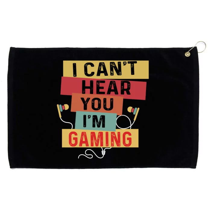 Funny Gamer Sorry I Can't Hear You I'm Gaming Retro Grommeted Golf Towel