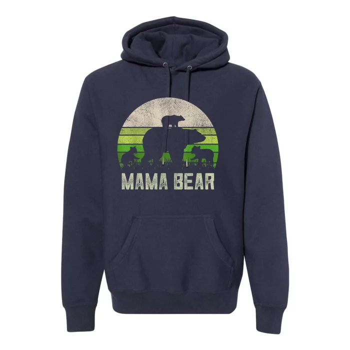 Funny Grandma Shirts From Grandkid, 3 Cubs Mama Bear Vintage Premium Hoodie