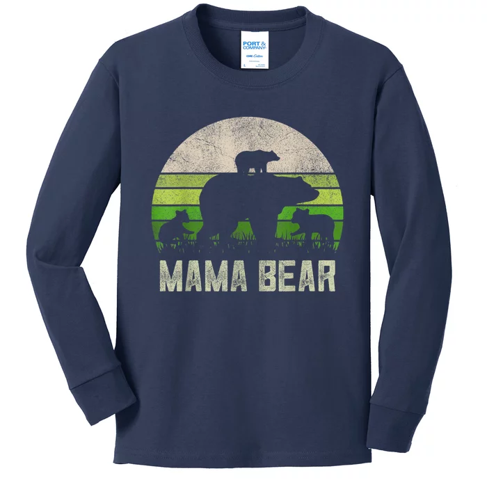 Funny Grandma Shirts From Grandkid, 3 Cubs Mama Bear Vintage Kids Long Sleeve Shirt