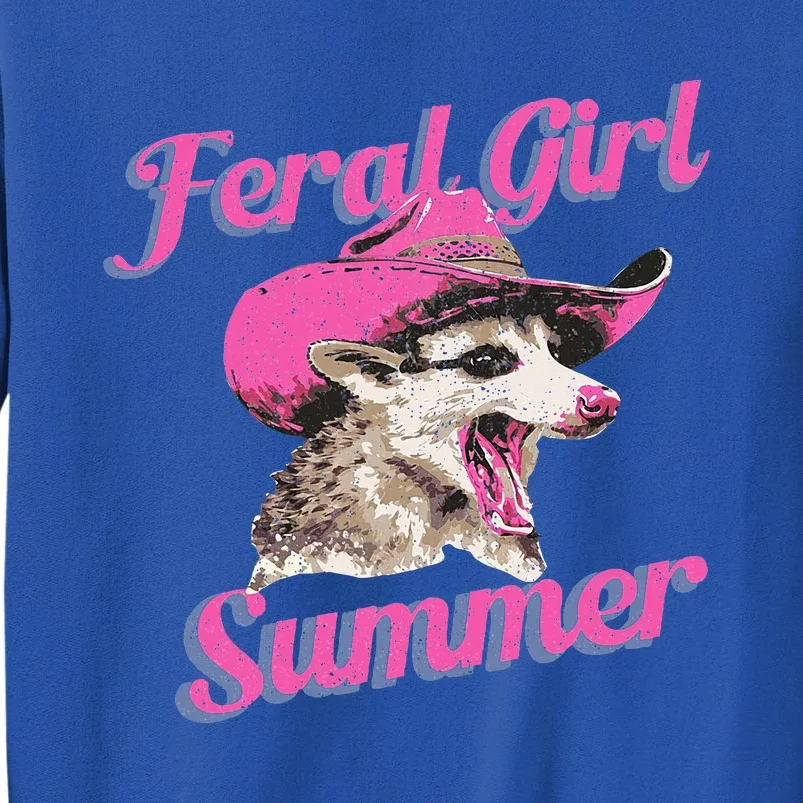 Feral Girl Summer Retro Possum Tall Sweatshirt