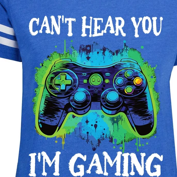 Funny Gamer Saying CanT Hear You IM Gaming Boy Teens Enza Ladies Jersey Football T-Shirt